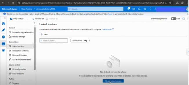 Linked Services and Datasets in ADF