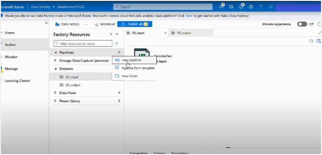 Create a Pipeline and Copy Data in ADF